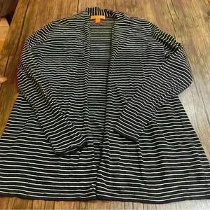Joe Fresh Cotton Striped Long Sleeve Cardigan Womens XS Open Front Sweater